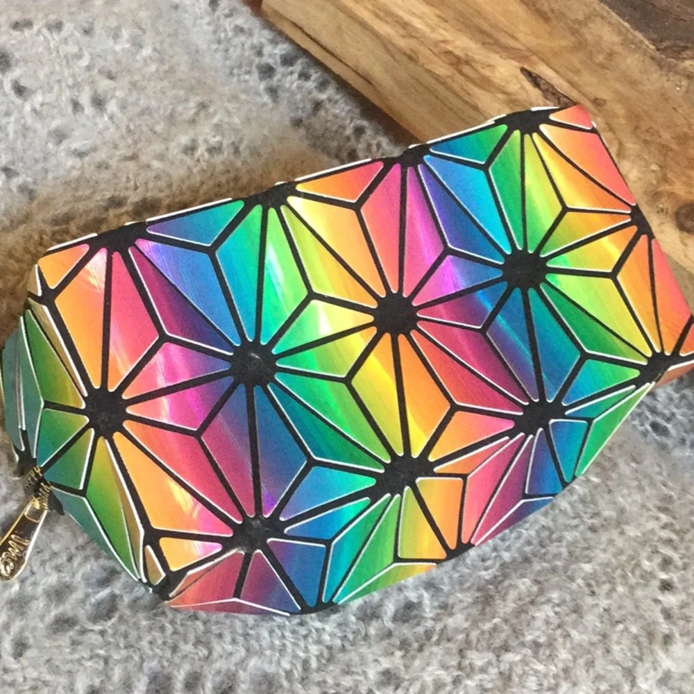 IMO RAINBOW cosmetic bag travel vacay make up spa cowgirl boho beach festival